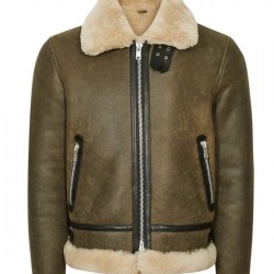 Men’s Hardy A21 Flight Aviator Brown Shearling Leather Jacket