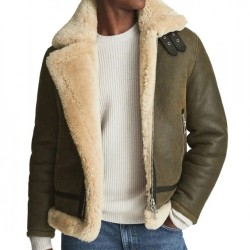 Men’s Hardy A21 Flight Aviator Brown Shearling Leather Jacket