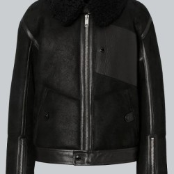 Men’s Jet Black Shearling Leather Jacket