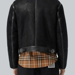 Men’s Jet Black Shearling Leather Jacket