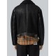 Men’s Jet Black Shearling Leather Jacket Men’s Jet Black Shearling Leather Jacket