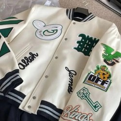 Men’s Lebron James Off-White Letterman Varsity Jacket