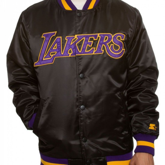 Men’s Los Angeles Lakers Bomber Satin Jacket Men’s Los Angeles Lakers Bomber Satin Jacket