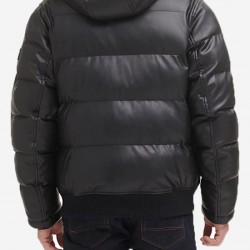 Men’s Quilted Arctic Cloth Bomber Jacket with Removable Hood