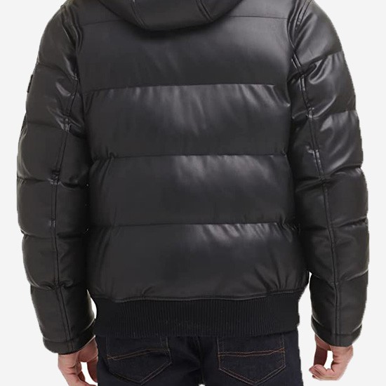 Men’s Quilted Arctic Cloth Bomber Jacket with Removable Hood Men’s Quilted Arctic Cloth Bomber Jacket with Removable Hood