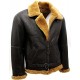 Men’s RAF Real Shearling Sheepskin Flying Leather Jacket with Ginger Fur Men’s RAF Real Shearling Sheepskin Flying Leather Jacket with Ginger Fur