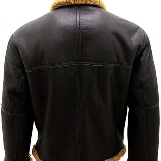 Men’s RAF Real Shearling Sheepskin Flying Leather Jacket with Ginger Fur Men’s RAF Real Shearling Sheepskin Flying Leather Jacket with Ginger Fur