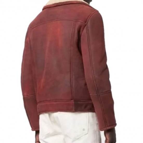 Men’s Shearling Burgundy Leather Jacket Men’s Shearling Burgundy Leather Jacket