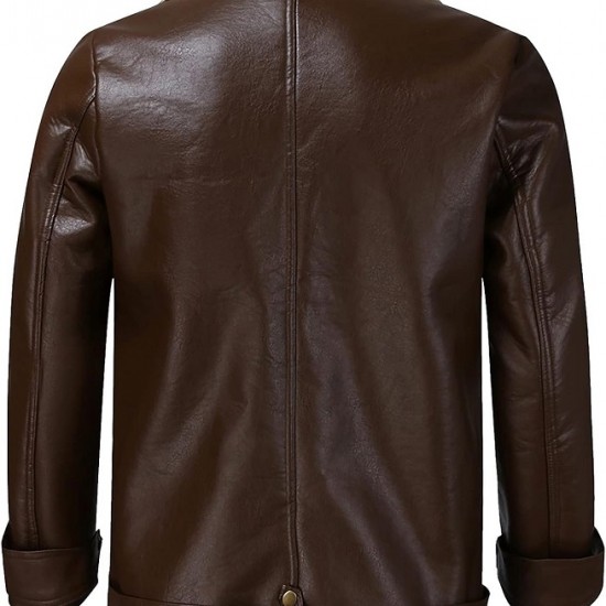 Men’s Street Style Brown Shearling Leather Jacket Men’s Street Style Brown Shearling Leather Jacket