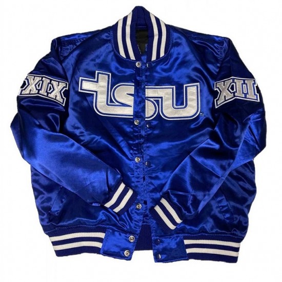 Men’s Tennessee State University Bomber Royal Jacket Men’s Tennessee State University Bomber Royal Jacket