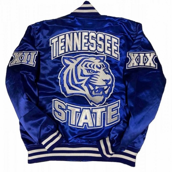 Men’s Tennessee State University Bomber Royal Jacket Men’s Tennessee State University Bomber Royal Jacket