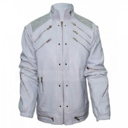 Michael Jackson Beat It White Leather Jacket