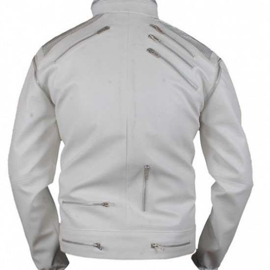 Michael Jackson Beat It White Leather Jacket