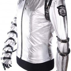 Michael Jackson King Of Pop Bad Concert Satin Jacket