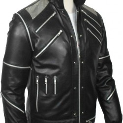 Michael Jackson MJ Beat it Black Real Leather Jacket