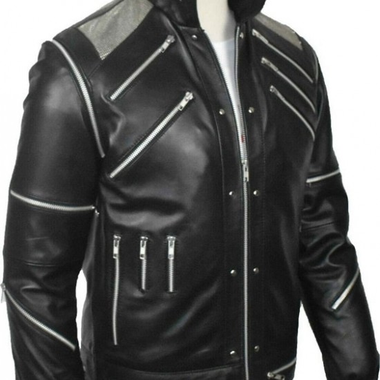 Michael Jackson MJ Beat it Black Real Leather Jacket