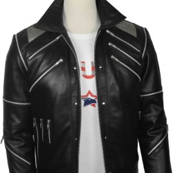 Michael Jackson MJ Beat it Black Real Leather Jacket