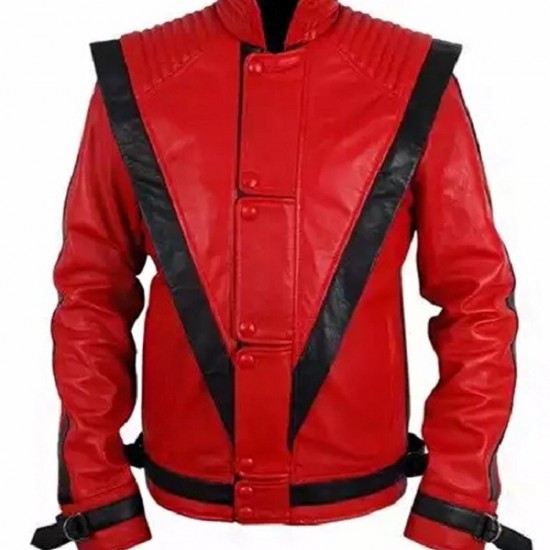 Michael Jackson Thriller Red Costume Leather Jacket Michael Jackson Thriller Red Costume Leather Jacket