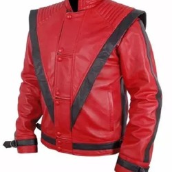 Michael Jackson Thriller Red Costume Leather Jacket