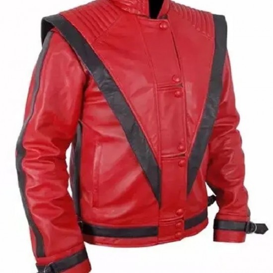 Michael Jackson Thriller Red Costume Leather Jacket Michael Jackson Thriller Red Costume Leather Jacket
