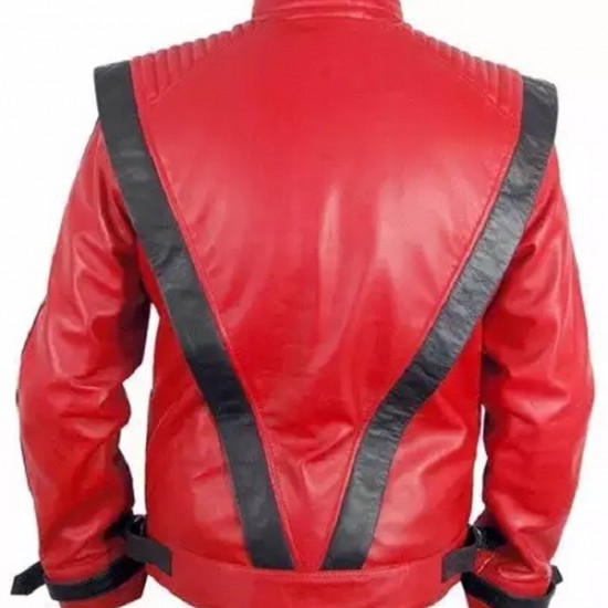 Michael Jackson Thriller Red Costume Leather Jacket Michael Jackson Thriller Red Costume Leather Jacket