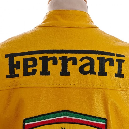 Michael Schumacher Yellow leather Ferrari jacket Michael Schumacher Yellow leather Ferrari jacket