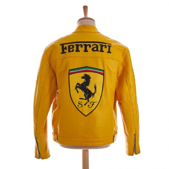 Michael Schumacher Yellow leather Ferrari jacket Michael Schumacher Yellow leather Ferrari jacket