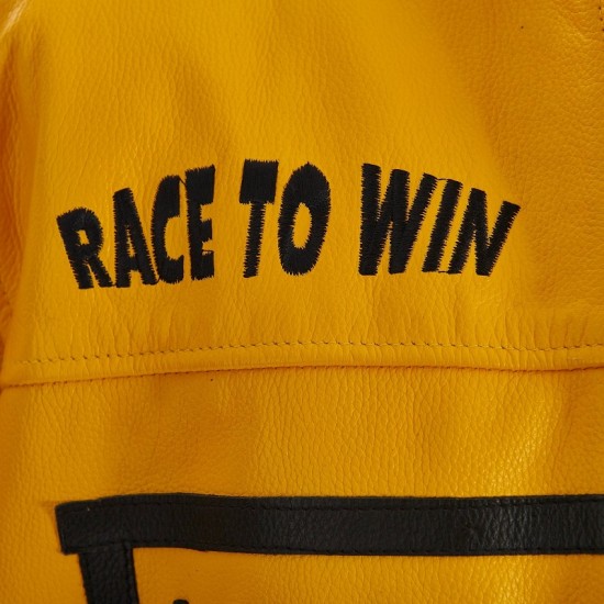 Michael Schumacher Yellow leather Ferrari jacket Michael Schumacher Yellow leather Ferrari jacket