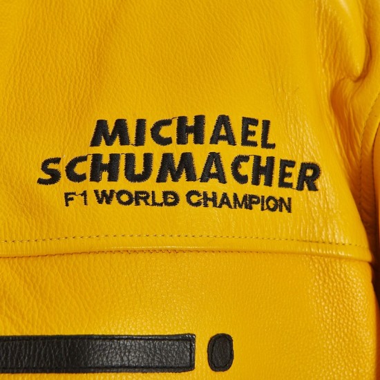 Michael Schumacher Yellow leather Ferrari jacket Michael Schumacher Yellow leather Ferrari jacket