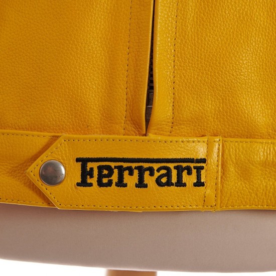 Michael Schumacher Yellow leather Ferrari jacket Michael Schumacher Yellow leather Ferrari jacket