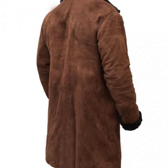 Mickey O'Neil Brad Pitt Snatch Brown Suede Shearling Coat Mickey O'Neil Brad Pitt Snatch Brown Suede Shearling Coat