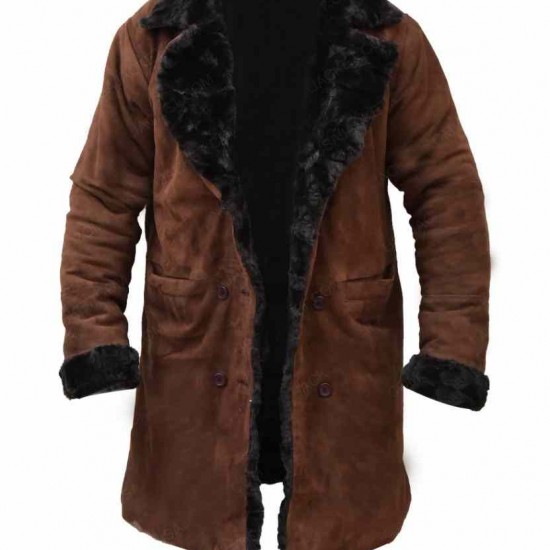 Mickey O'Neil Brad Pitt Snatch Brown Suede Shearling Coat Mickey O'Neil Brad Pitt Snatch Brown Suede Shearling Coat