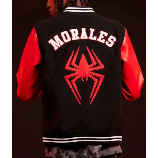Miles Morales Spider-Man Across the Spider-Verse Varsity Jacket Miles Morales Spider-Man Across the Spider-Verse Varsity Jacket