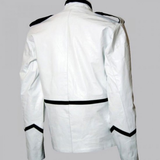 Military Style Men White Motorcycle Jacket Military Style Men White Motorcycle Jacket