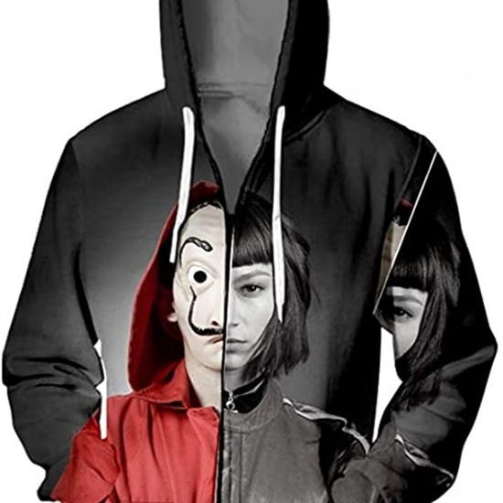 Money Heist La Casa De Papel Tokyo Professor Hooded Sweatshirt Jacket Money Heist La Casa De Papel Tokyo Professor Hooded Sweatshirt Jacket
