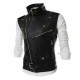 Men's Leather Biker Vest Sleeveless Motorcycle Slim Jacket Casual Coat