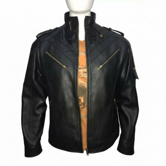 NEW Men's Cafe Racer Slim Fit Motorcycle Vintage Black Leather Jacket