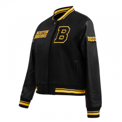 NHL Boston Bruins Retro Classic Womens Black Varsity Jacket