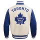 NHL Toronto Maple Leafs Retro Off-White Classic Varsity Jacket NHL Toronto Maple Leafs Retro Off-White Classic Varsity Jacket