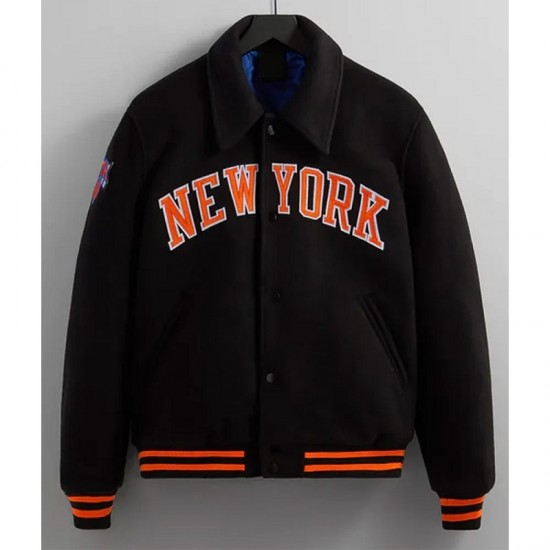 NY Knicks Varsity Black Wool Jacket NY Knicks Varsity Black Wool Jacket