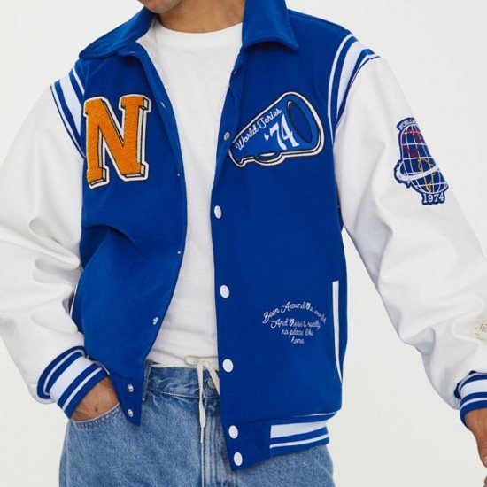 Neutrals Country Club Blue Varsity Jacket Neutrals Country Club Blue Varsity Jacket