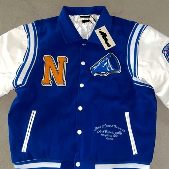 Neutrals Country Club Blue Varsity Jacket Neutrals Country Club Blue Varsity Jacket