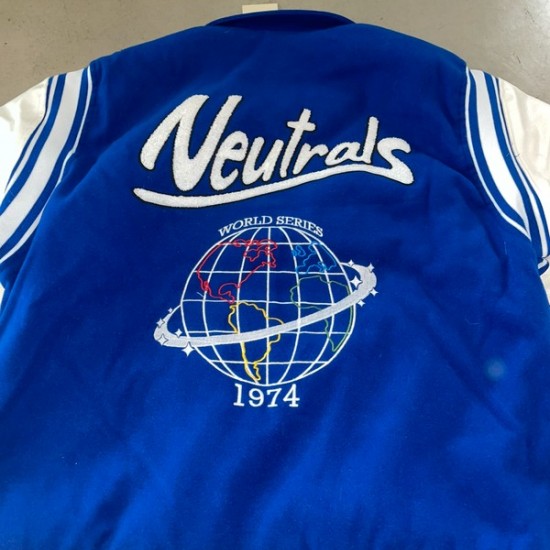Neutrals Country Club Blue Varsity Jacket Neutrals Country Club Blue Varsity Jacket