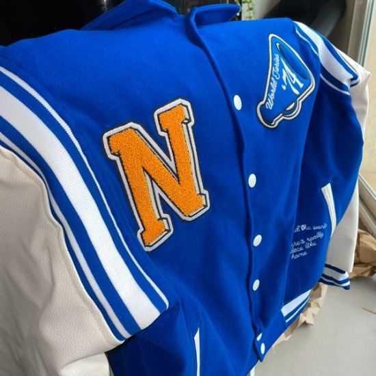 Neutrals Country Club Blue Varsity Jacket Neutrals Country Club Blue Varsity Jacket