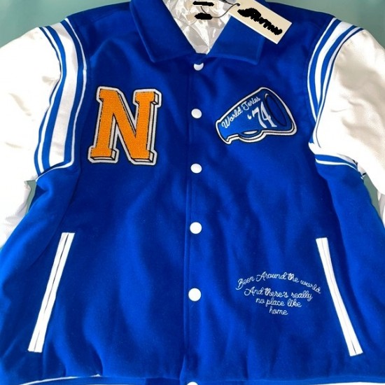 Neutrals Country Club Blue Varsity Jacket Neutrals Country Club Blue Varsity Jacket