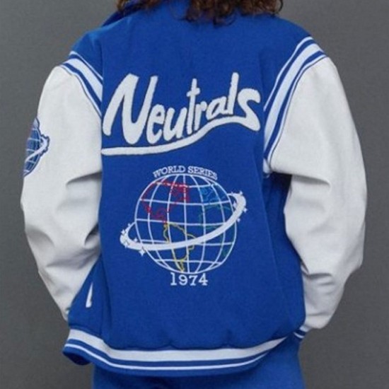Neutrals World Series Blue and White Letterman Jacket