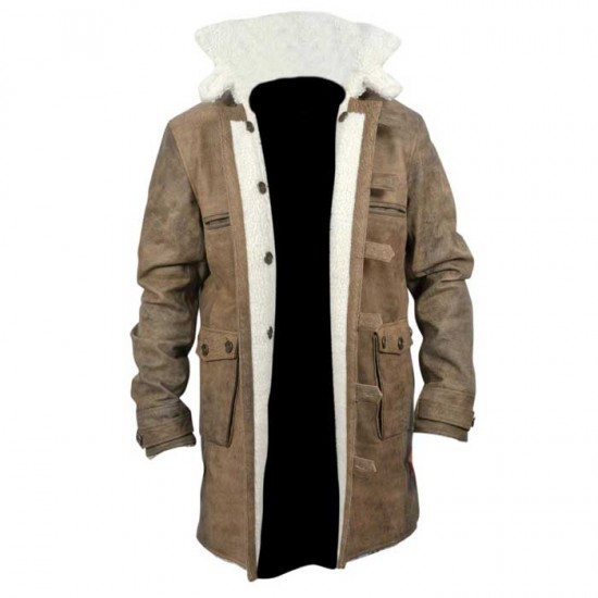 New Bane Coat Distressed Brown Genuine Cowhide Leather Jacket Faux Shearling New Bane Coat Distressed Brown Genuine Cowhide Leather Jacket Faux Shearling