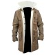 New Bane Coat Distressed Brown Genuine Cowhide Leather Jacket Faux Shearling             