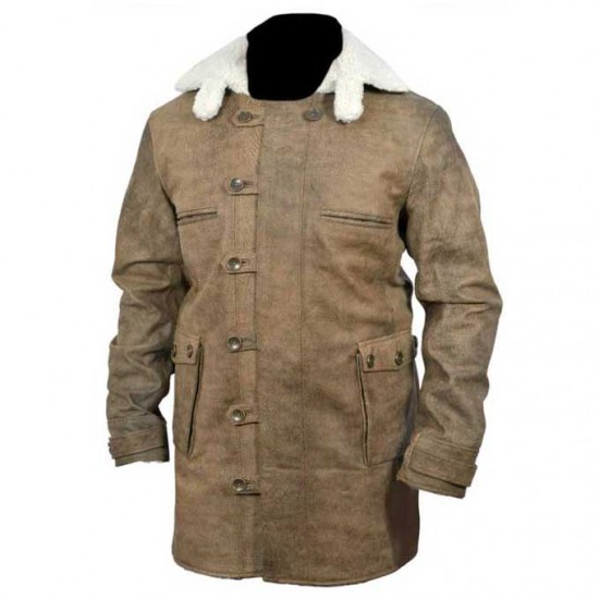 New Bane Coat Distressed Brown Genuine Cowhide Leather Jacket Faux Shearling New Bane Coat Distressed Brown Genuine Cowhide Leather Jacket Faux Shearling