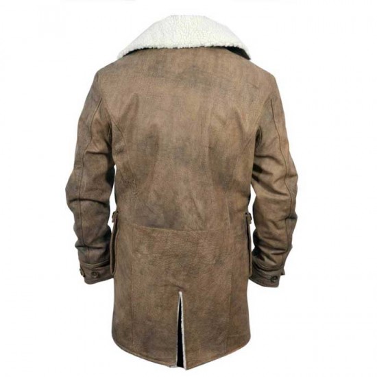 New Bane Coat Distressed Brown Genuine Cowhide Leather Jacket Faux Shearling New Bane Coat Distressed Brown Genuine Cowhide Leather Jacket Faux Shearling